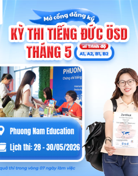 Thông báo tổ chức kỳ thi cấp Chứng chỉ năng lực tiếng Đức ÖSD tháng 05/2026