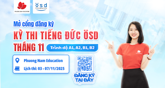 Thông báo tổ chức kỳ thi cấp Chứng chỉ năng lực tiếng Đức ÖSD tháng 11/2025