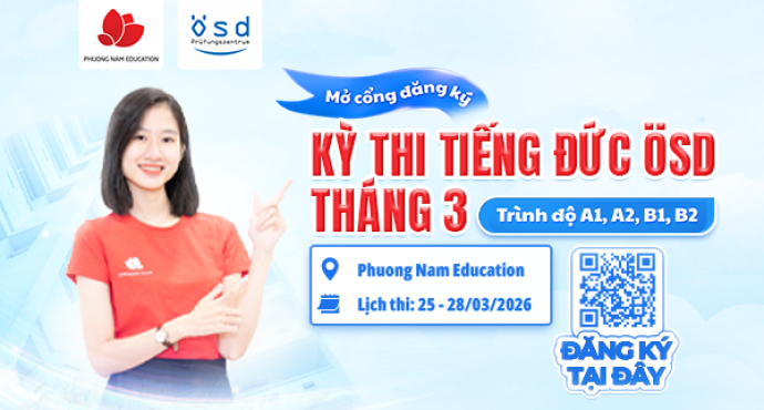 Thông báo tổ chức kỳ thi cấp Chứng chỉ năng lực tiếng Đức ÖSD tháng 03/2026