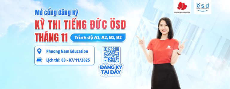 Thông báo tổ chức kỳ thi cấp Chứng chỉ năng lực tiếng Đức ÖSD - tháng 11.2025