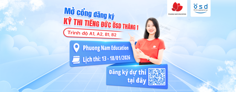 Thông báo tổ chức kỳ thi cấp Chứng chỉ năng lực tiếng Đức ÖSD - tháng 01/2026