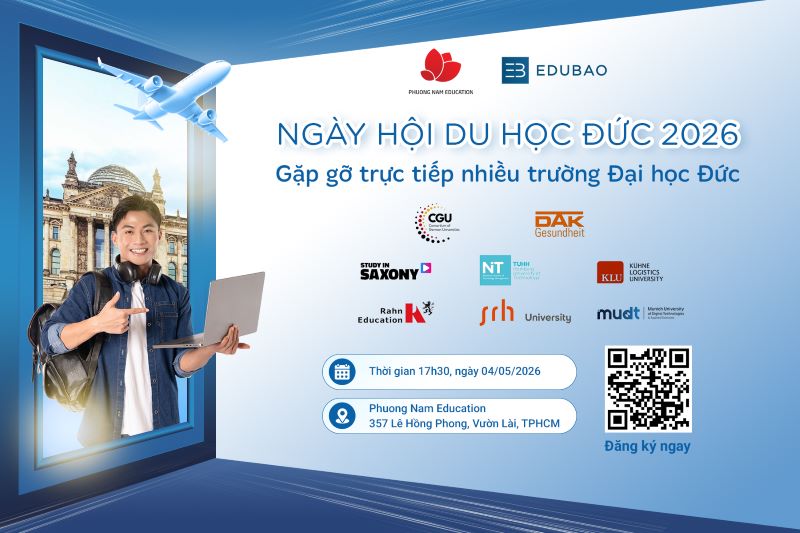 Sự kiện "Ngày hội Du học Đức 2026" quy tụ nhiều trường & đối tác Đức uy tín