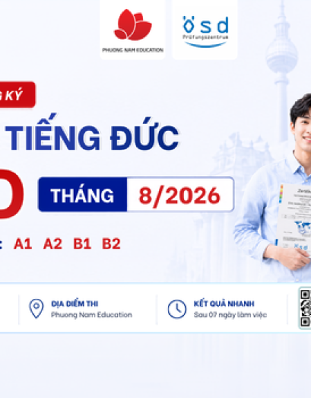 Thông báo tổ chức kỳ thi cấp Chứng chỉ năng lực tiếng Đức ÖSD tháng 08/2026