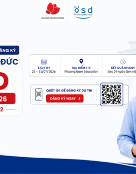 Thông báo tổ chức kỳ thi cấp Chứng chỉ năng lực tiếng Đức ÖSD tháng 07/2026
